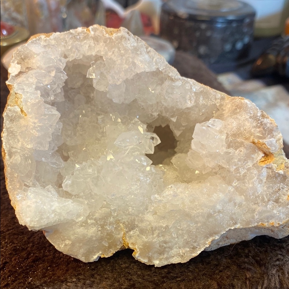 Natural White Crystal Geode 1.4lbs